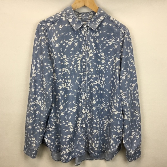 Foxcroft Carmen Long Sleeve Wistful Branches Tencel Button Up Shirt Size 12 - Picture 8 of 11